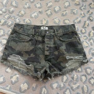 We The Free Camouflage Jean Shorts